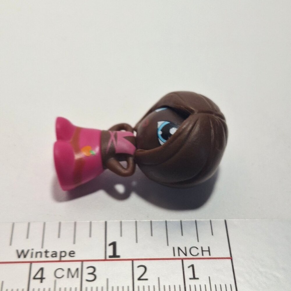 Gift Ems Mini Doll 1.5" African American Girl Pink Dress With a Peach - Picture 10 of 11